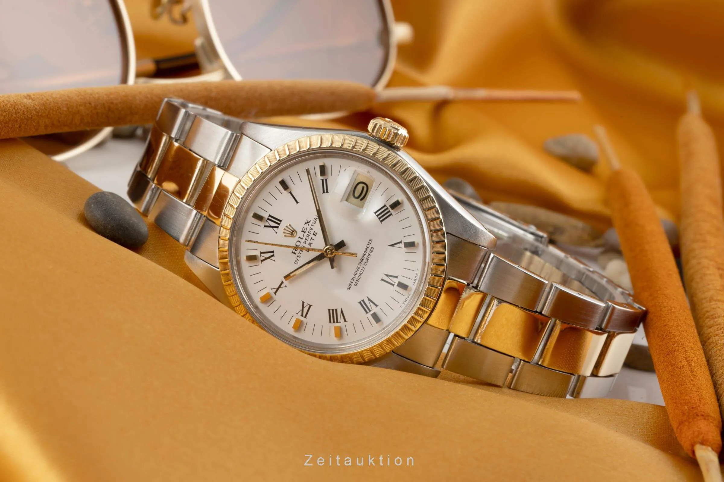 Rolex Oyster Perpetual Date 1505 34mm Yellow gold and Stainless steel White 1