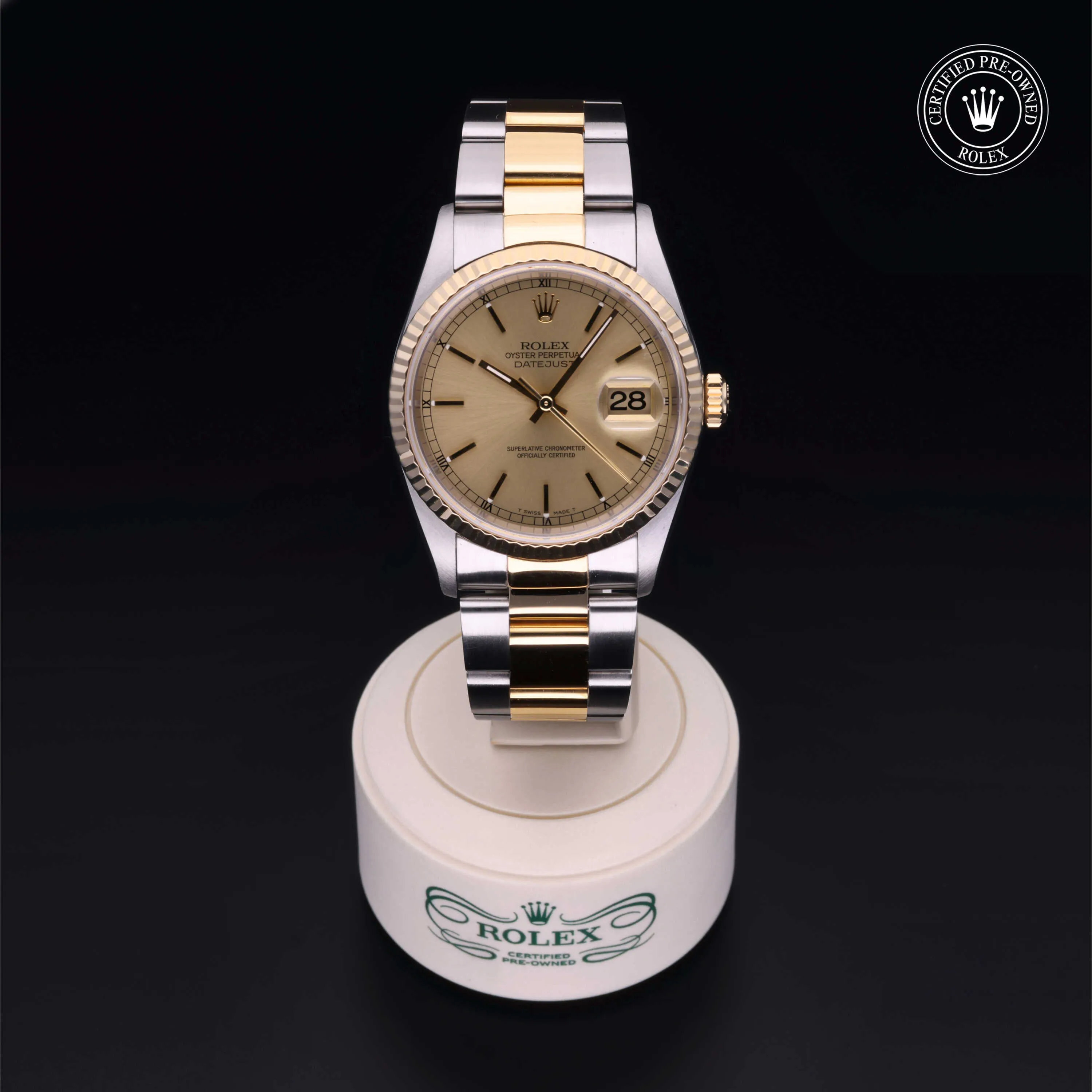 Rolex Oyster Perpetual Datejust 36 16233-0013 36mm Yellow gold and Oystersteel Champagne