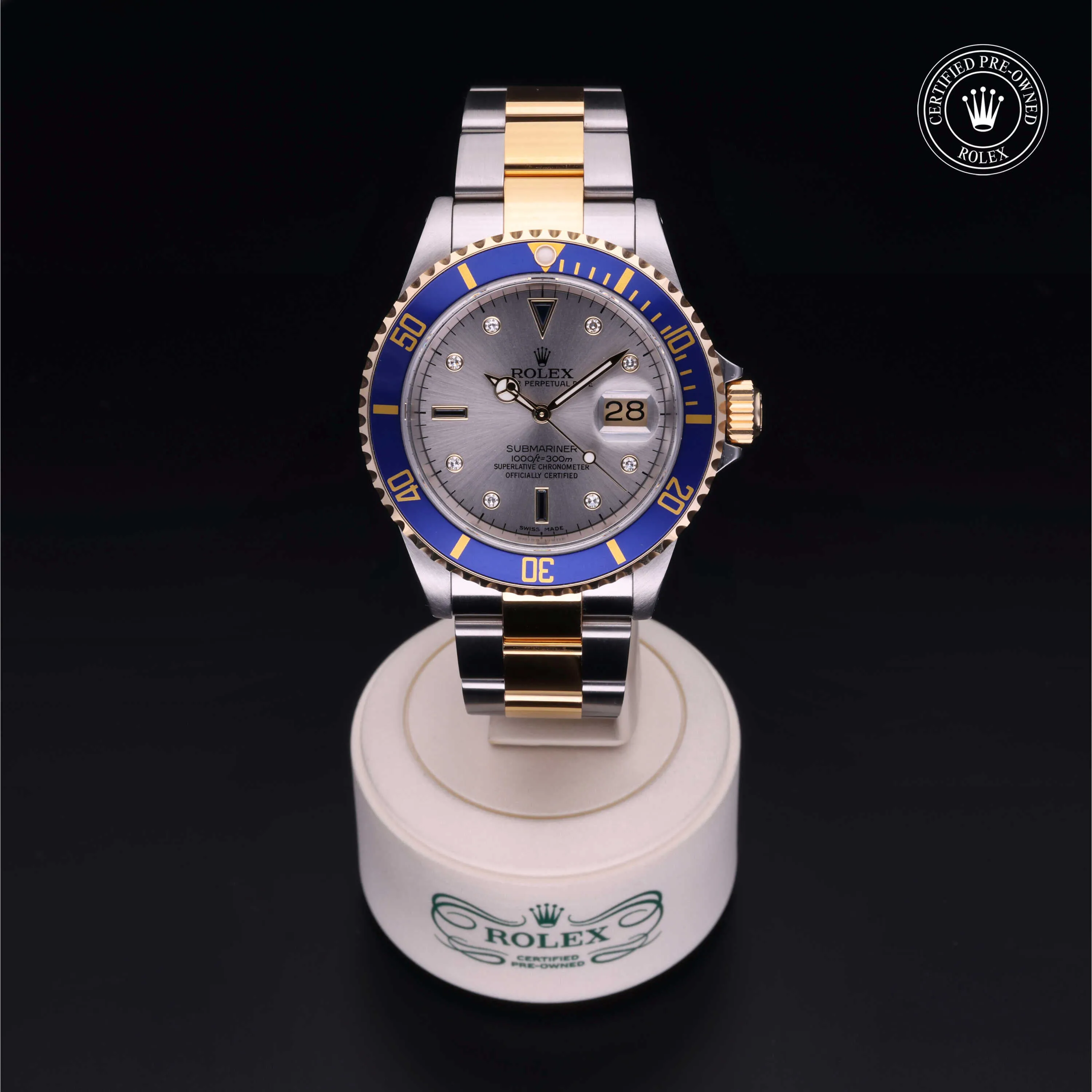 Rolex Oyster 16613LN-0003 40mm Yellow gold and Oystersteel Silver