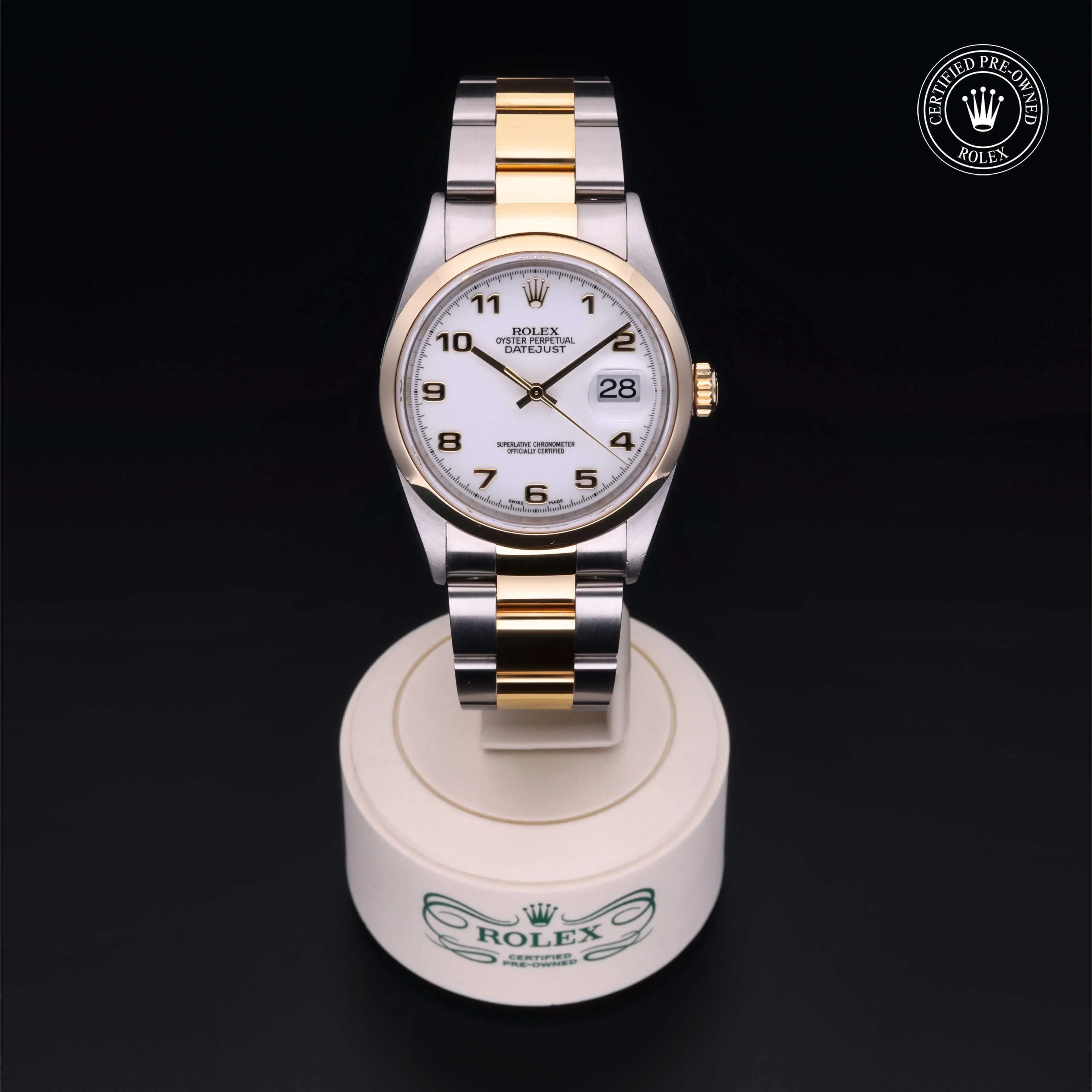 Rolex Oyster Perpetual Datejust 36 16203-0028 36mm Yellow gold and Stainless steel White