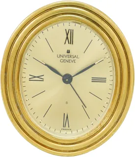 Universal Genève Vintage Oval Brass Alarm Clock Brass