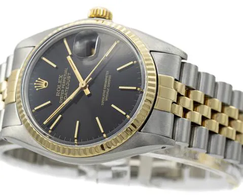 Rolex Datejust 36 16013 36mm Yellow gold and stainless steel Black 2