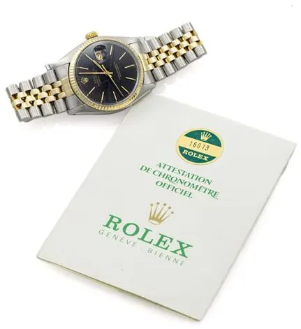 Rolex Datejust 36 16013 36mm Yellow gold and stainless steel Black 9