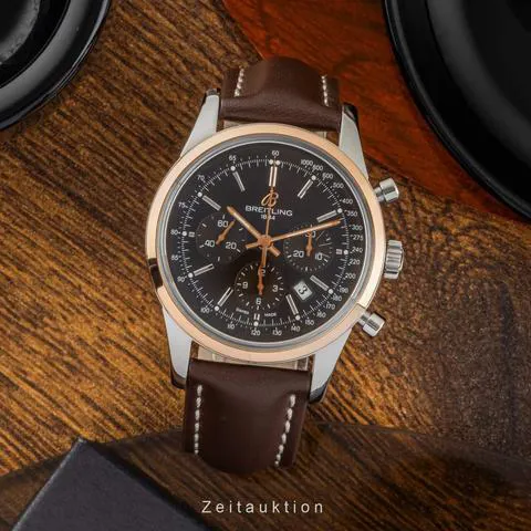 Breitling Transocean UB0152 43mm Yellow gold and stainless steel Brown 2