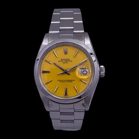 Rolex Oyster Perpetual Date 1500 34mm Stainless steel Yellow