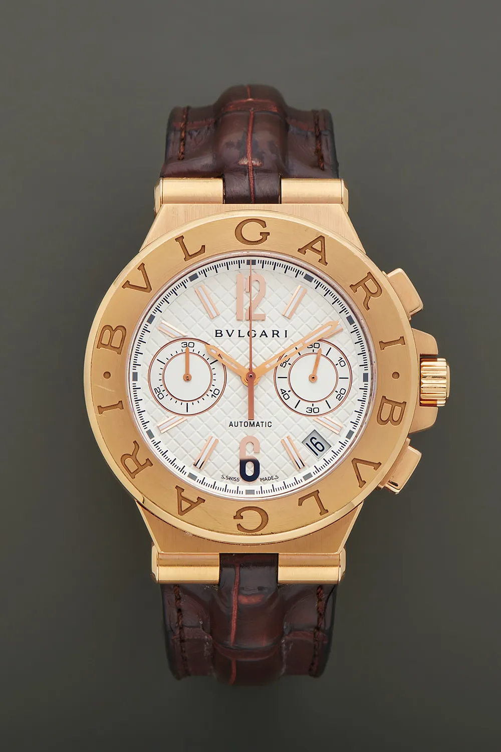 Bulgari Diagono DGP 40G 40mm Rose gold White