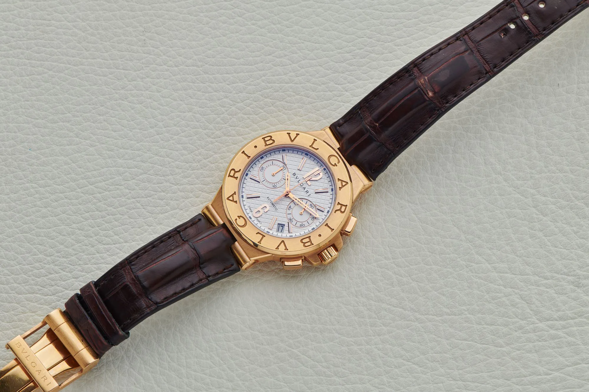 Bulgari Diagono DGP 40G 40mm Rose gold White 7