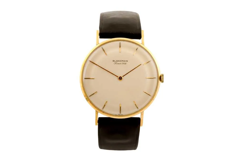 Blancpain Villeret Ultra-Slim 5473 34mm Yellow gold Cream