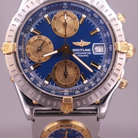 Breitling Chronomat B13352 39mm Yellow gold and stainless steel Blue 10