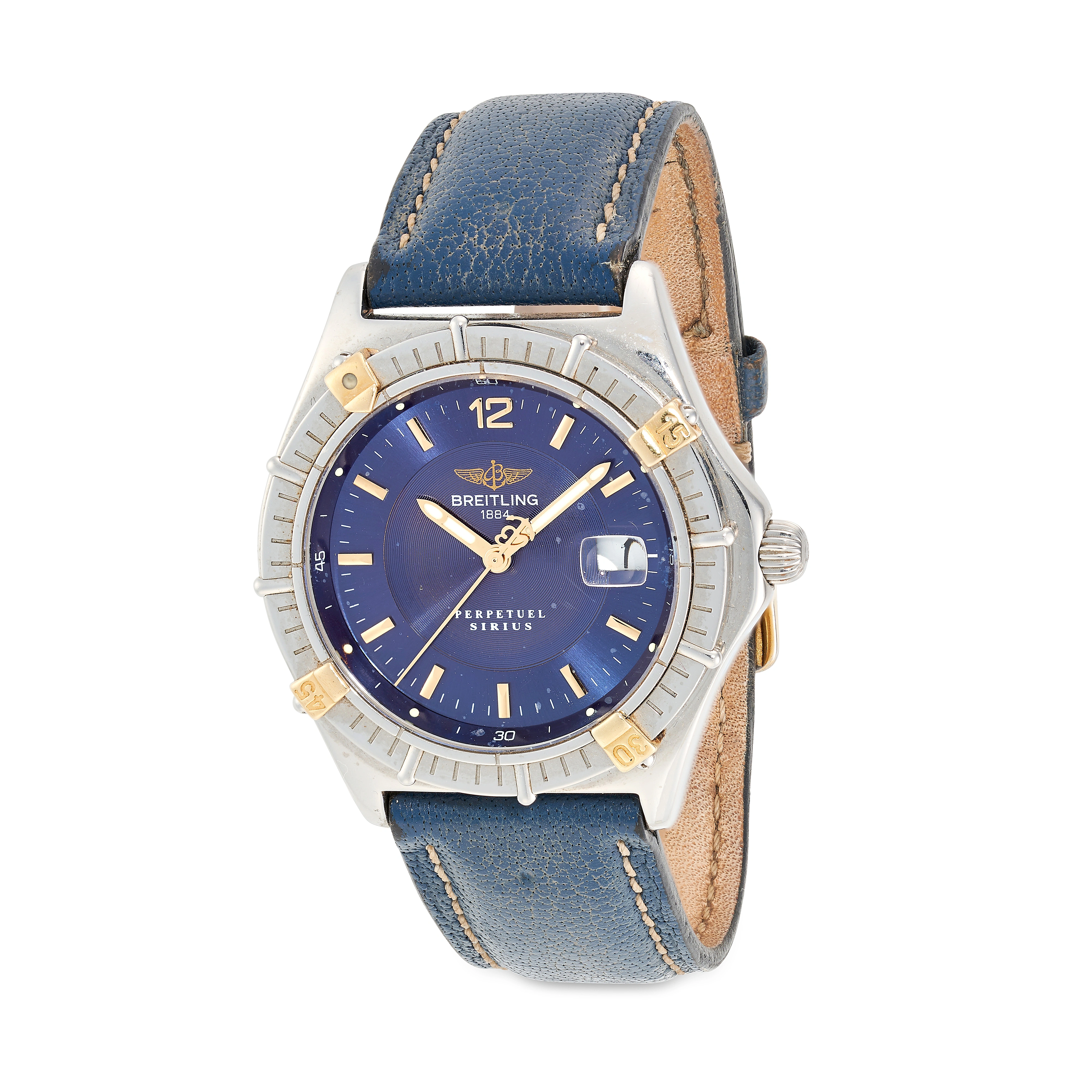 Breitling Perpetual Sirius 36mm Yellow gold and stainless steel Blue