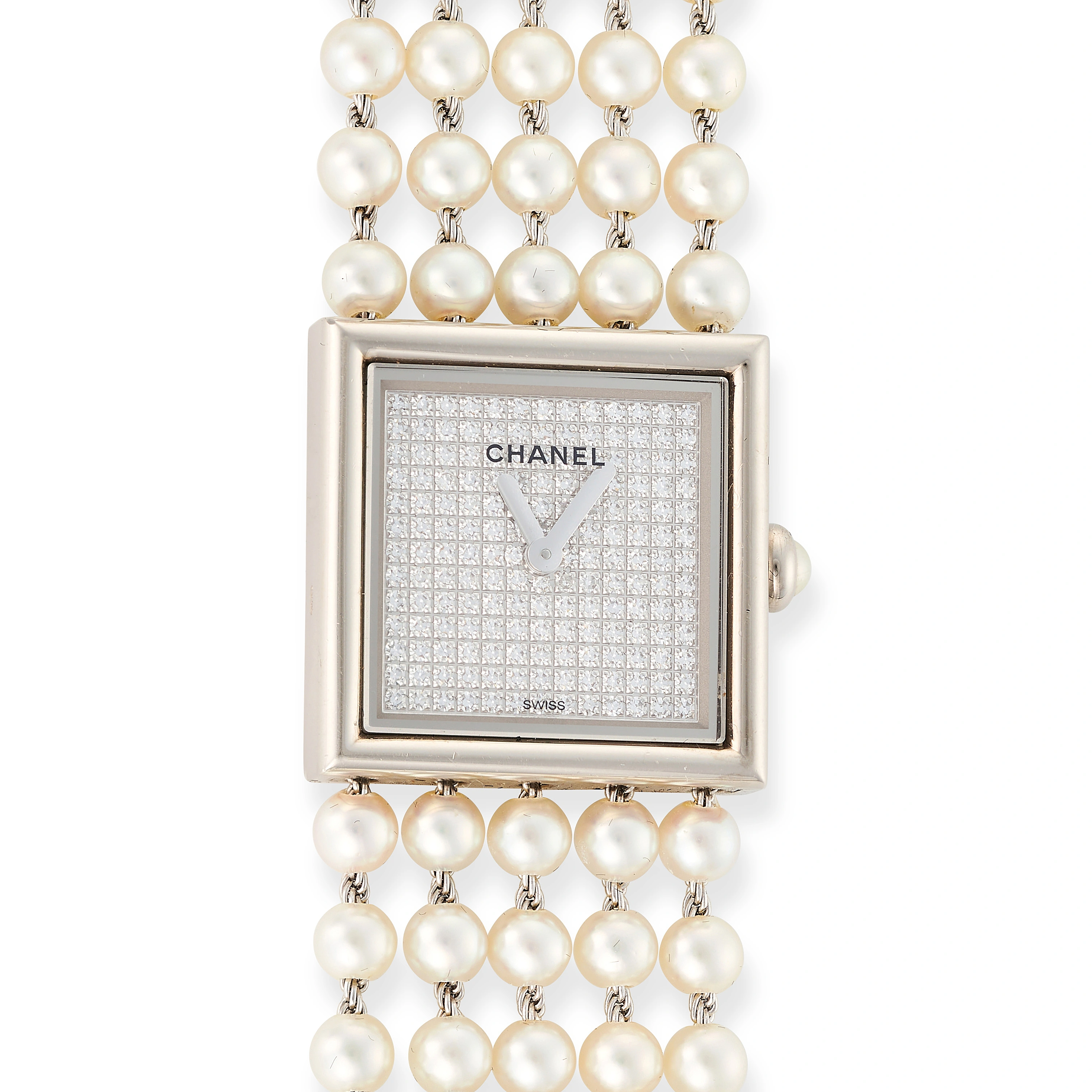 Chanel Mademoiselle nullmm White gold Pave diamond-set