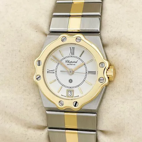 Chopard St. Moritz 8024 24mm Yellow gold and stainless steel White