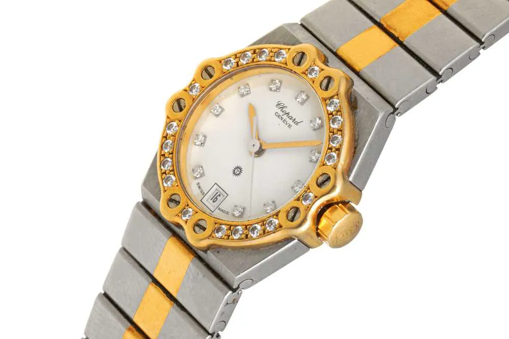 Chopard St. Moritz 8024 24mm Yellow gold, stainless steel and diamond-set White 1