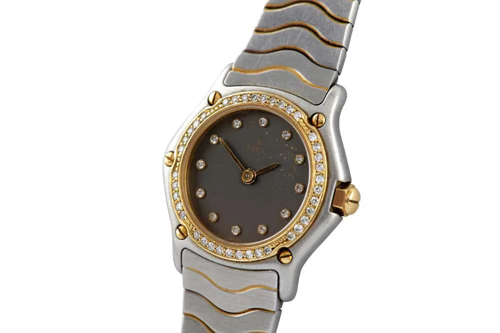Ebel Classic Wave 166902 23mm Yellow gold, stainless steel and diamond-set Gray 2