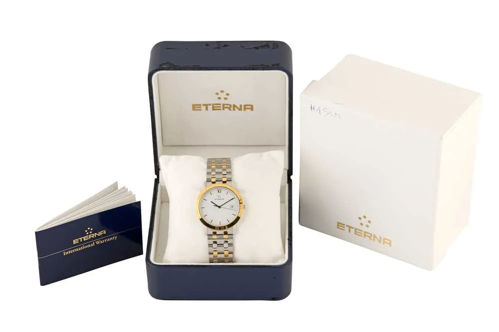 Eterna Solo-Tempo 3100.47.64 34mm Stainless steel and gold White 3