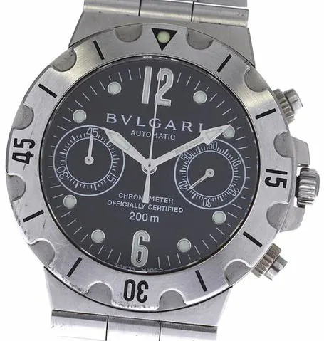 Bulgari Diagono SCB38S 38mm Stainless steel Black