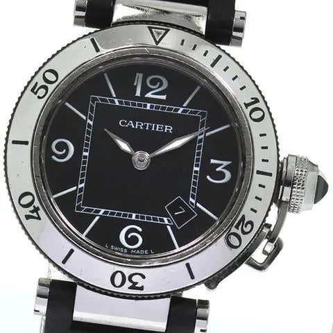 Cartier Pasha Seatimer W3140003 33mm Stainless steel Black