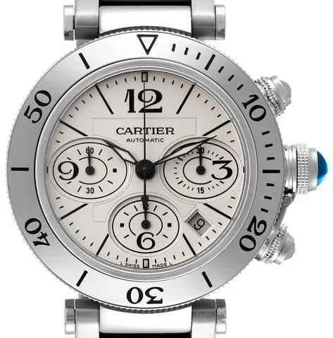 Cartier Pasha Seatimer W31089M7 42.5mm Stainless steel Silver