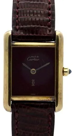 Cartier Tank Vermeil 366001 20mm Silver Red