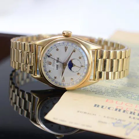 Rolex Oyster Perpetual "Stelline" 6062 36mm Yellow gold Ivory 14