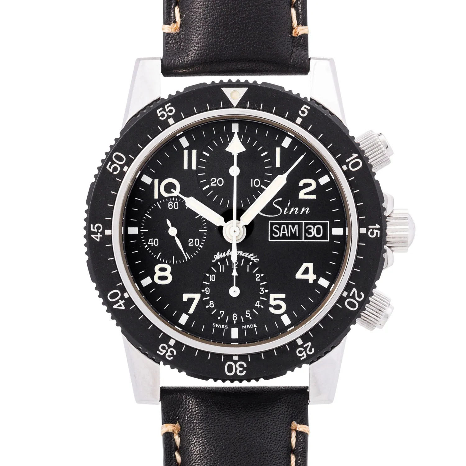 Sinn Day Date Chronograph 41mm Stainless steel and Aluminium Black