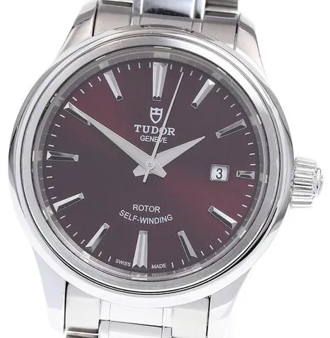 Tudor Style 12100 28mm Stainless steel Bordeaux