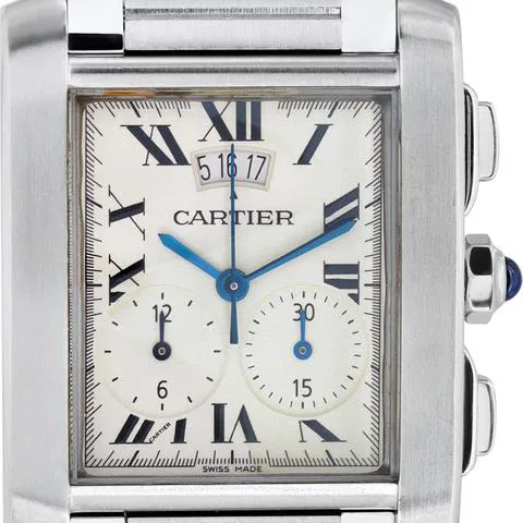 Cartier Tank Française 2653 28mm Stainless steel White