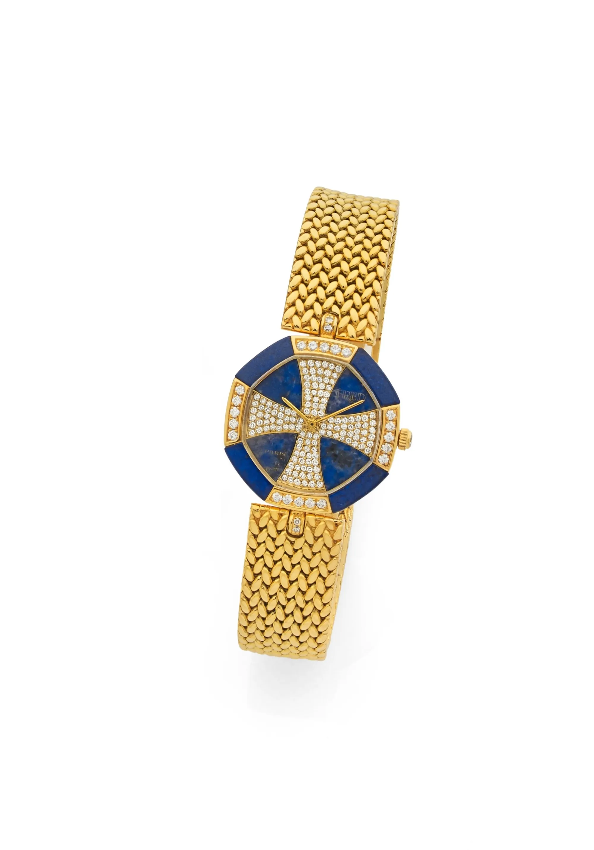 Gérald Genta G1625-7 27mm Yellow gold and Diamond Lapis Lazuli and Diamond-set