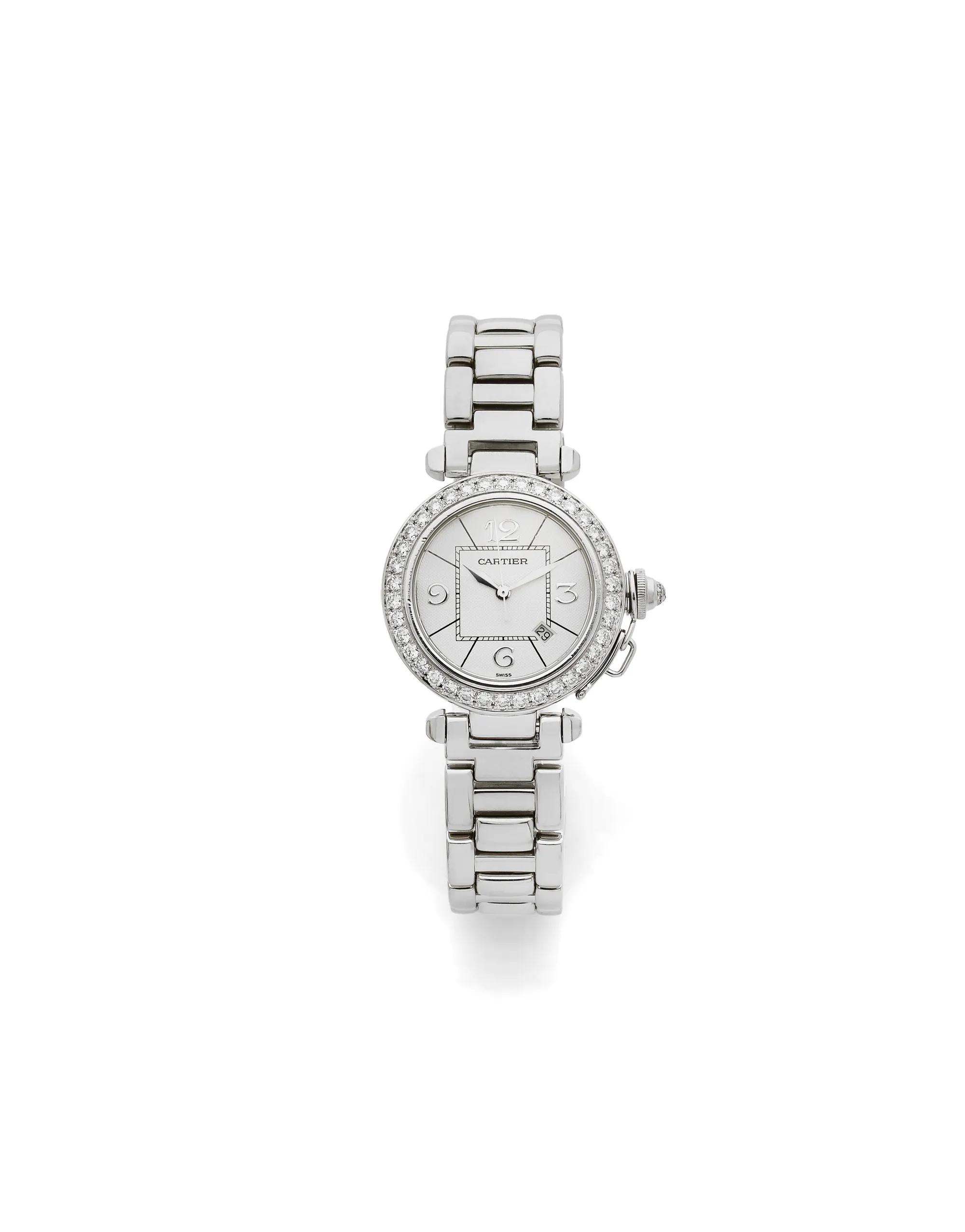 Cartier Pasha 2398 15.5mm White gold and diamonds Silver