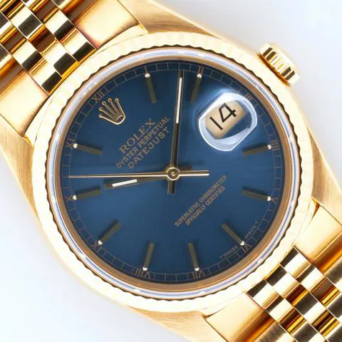 Rolex Datejust 36 16238 36mm Yellow gold Blue