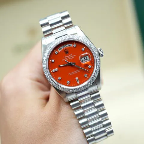 Rolex Day-Date 36 18049 36mm White gold Orange