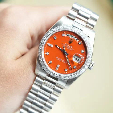 Rolex Day-Date 36 18049 36mm White gold Orange 1