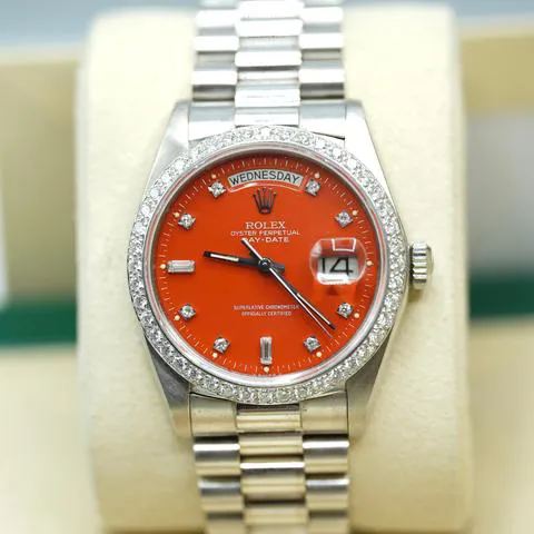 Rolex Day-Date 36 18049 36mm White gold Orange 6