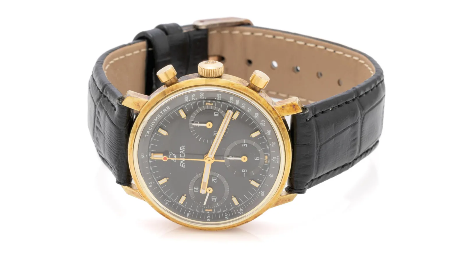 Enicar 2303 36mm Stainless steel and Gold-plated Gray