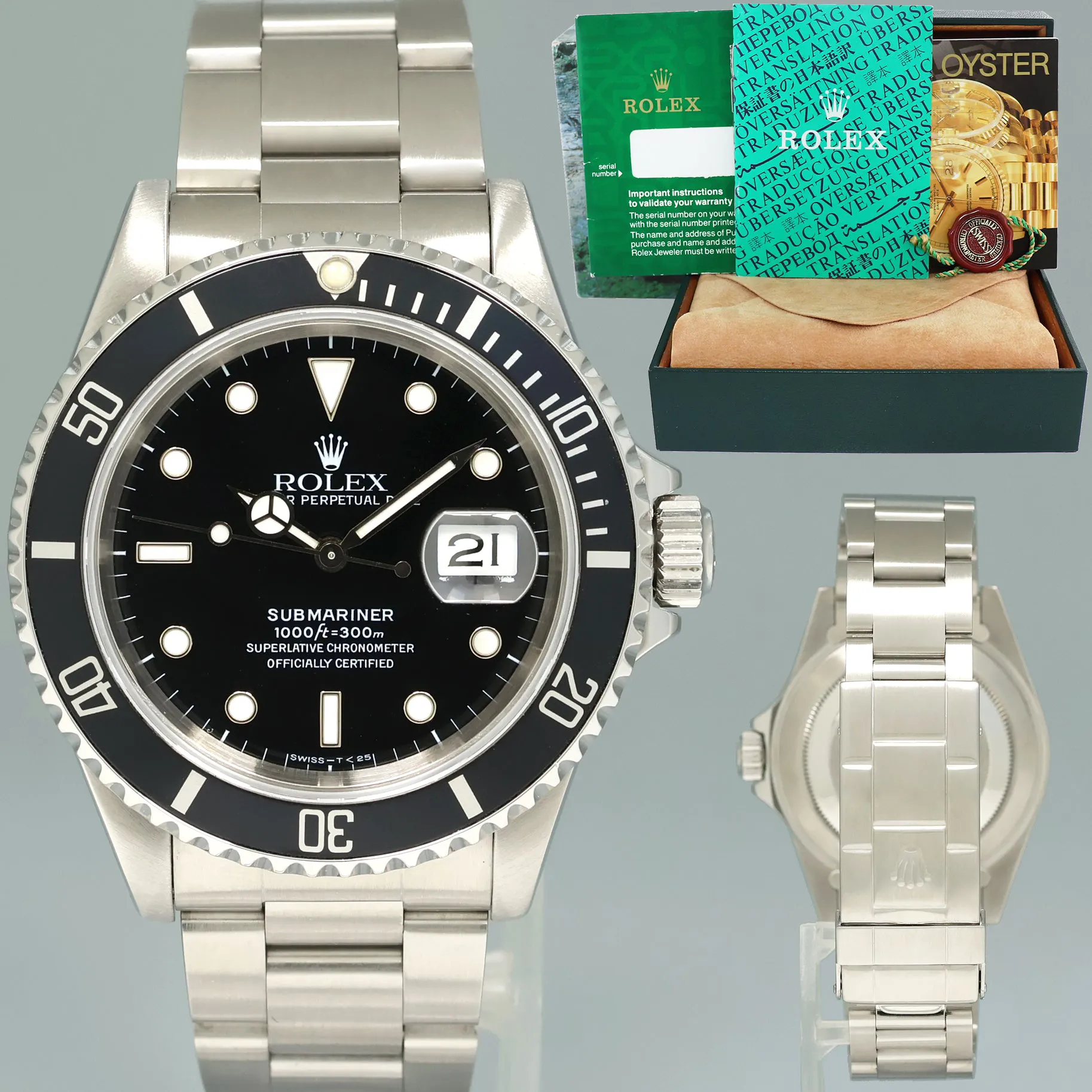 Rolex Submariner 16610 40mm Stainless steel Black