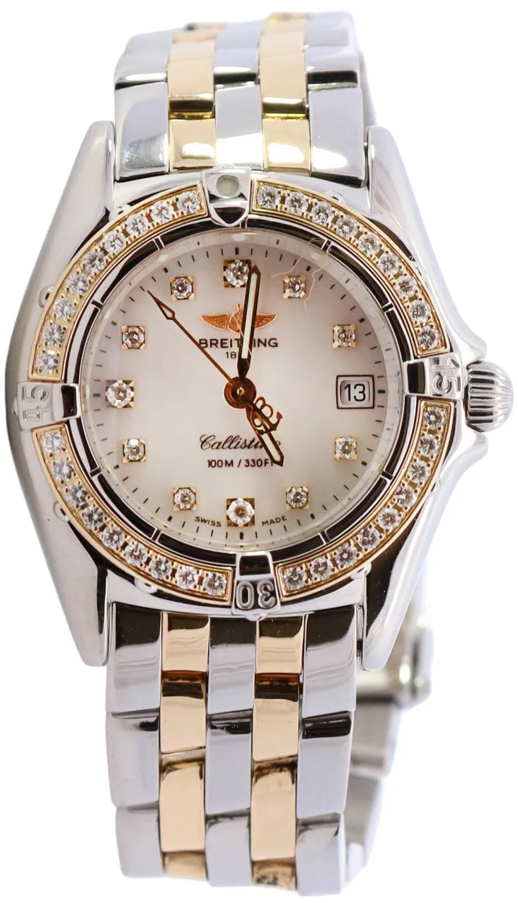 Breitling Callistino D52345 28mm Yellow gold and stainless steel •