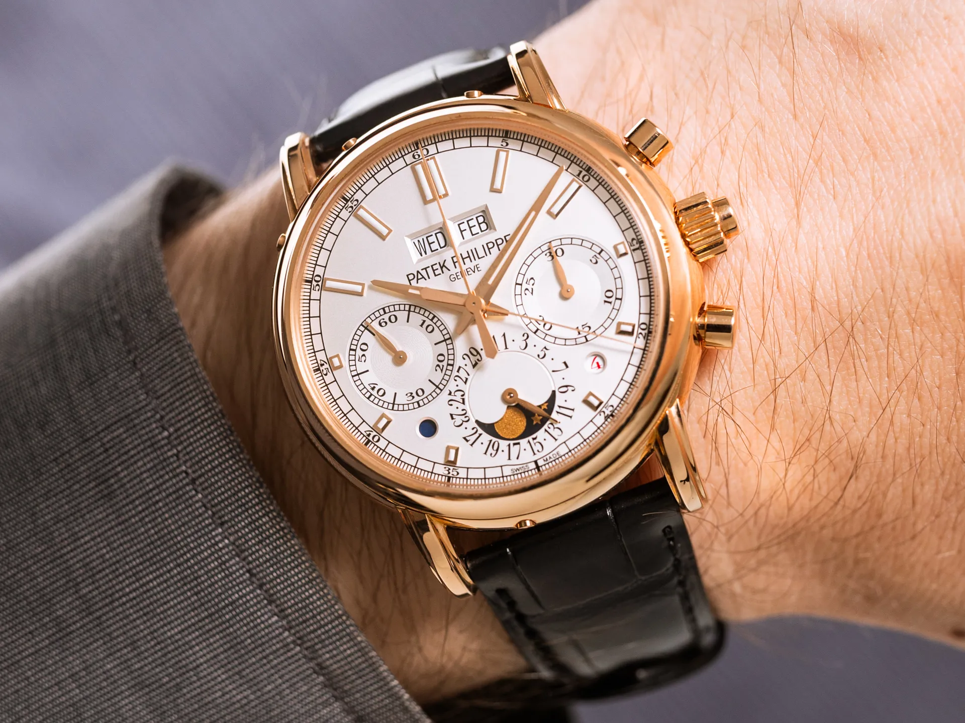 Patek Philippe Perpetual Calendar Split-Seconds Chronograph 5204R-001 40mm Red gold Silver