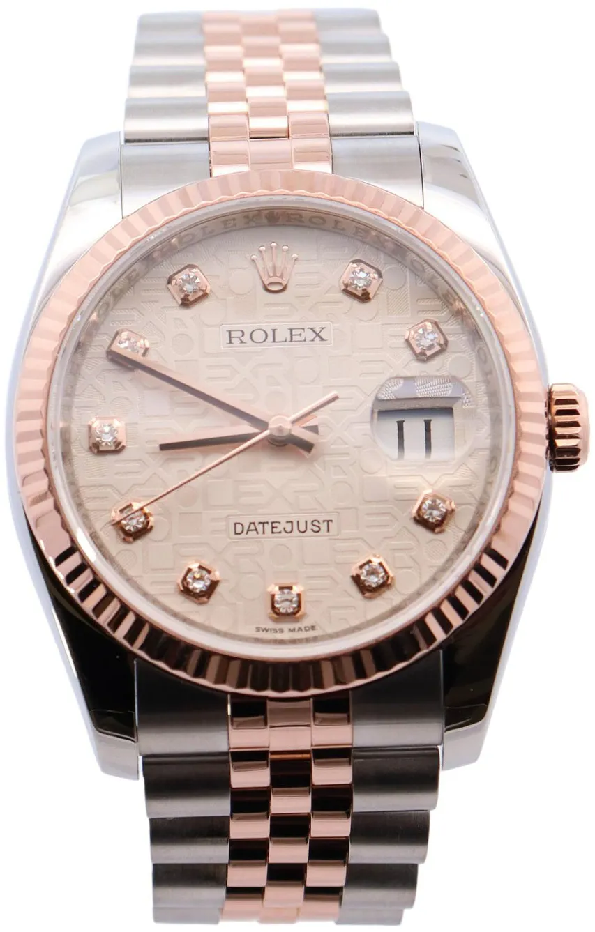 Rolex Datejust 116231 36mm 18k rose gold & stainless steel •