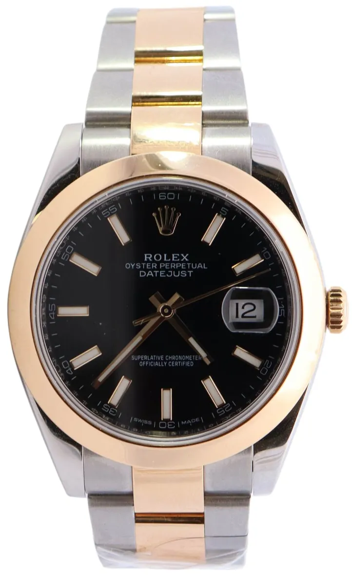 Rolex Datejust 126303 41mm Yellow gold and stainless steel Black