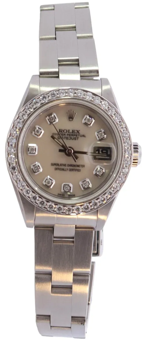 Rolex Oyster Perpetual Date 79190 26mm Stainless steel Custom White MOP Diamond