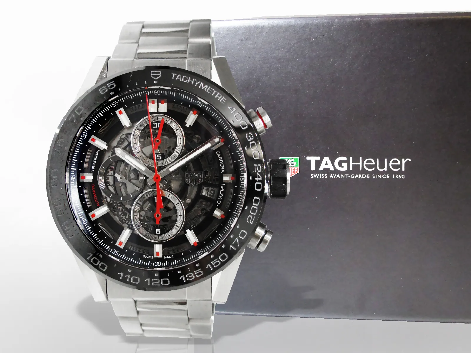 TAG Heuer Carrera Calibre HEUER 01 45mm Stainless steel and ceramic Skeletonized 1