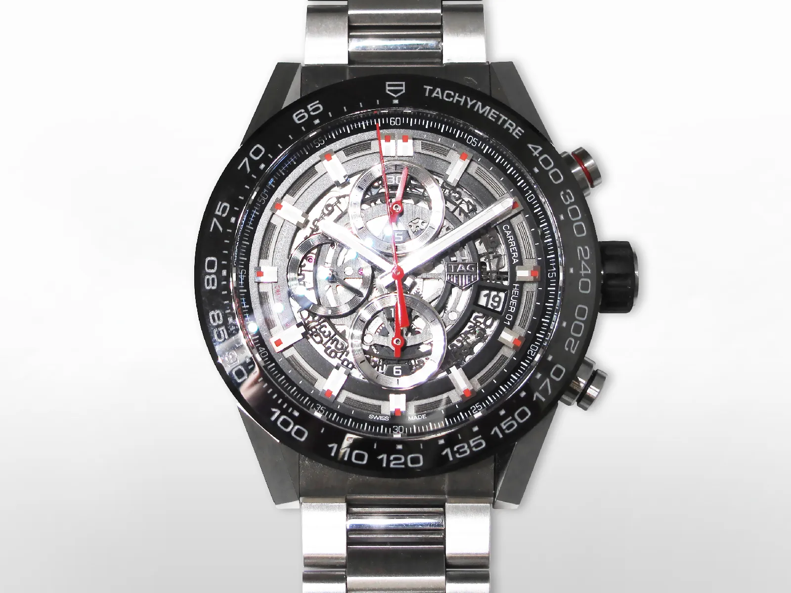 TAG Heuer Carrera Calibre HEUER 01 45mm Stainless steel and ceramic Skeletonized
