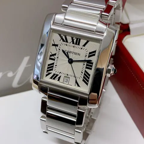 Cartier Tank Française W50011S3 28mm White gold Silver