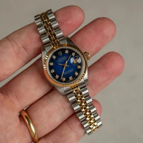 Rolex Lady-Datejust 69173 26mm Yellow gold and stainless steel Blue