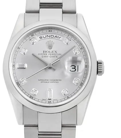 Rolex Day-Date 36 118209A 36mm White gold Silver