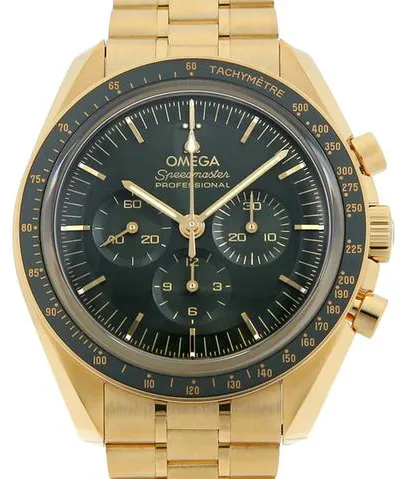 Omega Speedmaster Moon watch 310.60.42.50.10.001 42mm Yellow gold Green