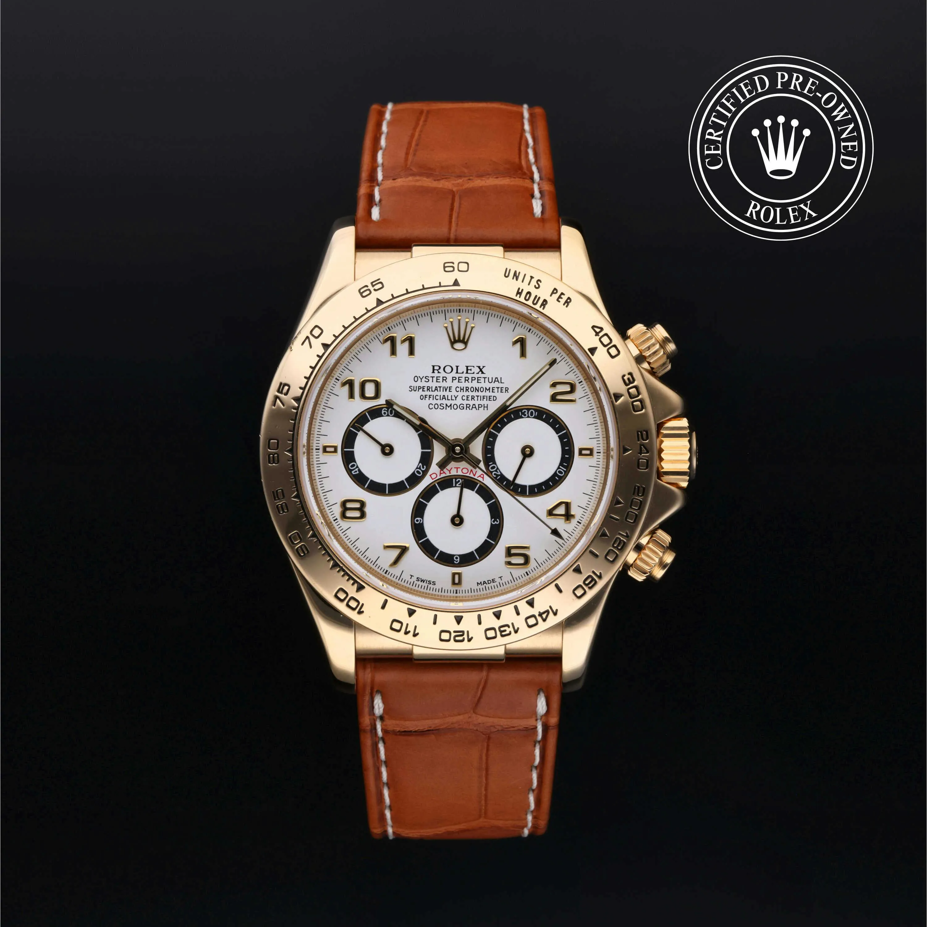 Rolex Daytona 16518 40mm Yellow gold White