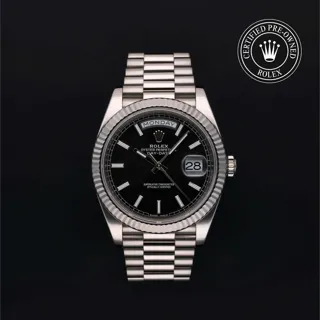 Rolex Day-Date 40 228239-0004 White gold Black