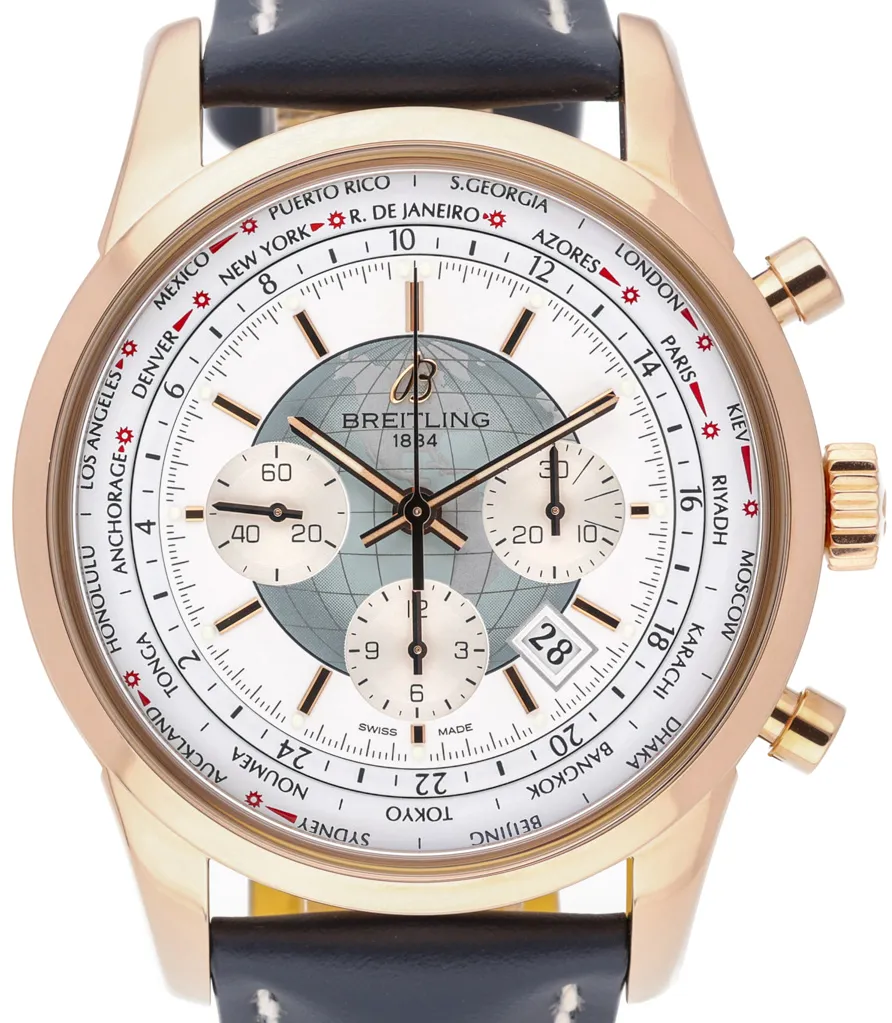 Breitling Transocean RB0510 46mm Rose gold White