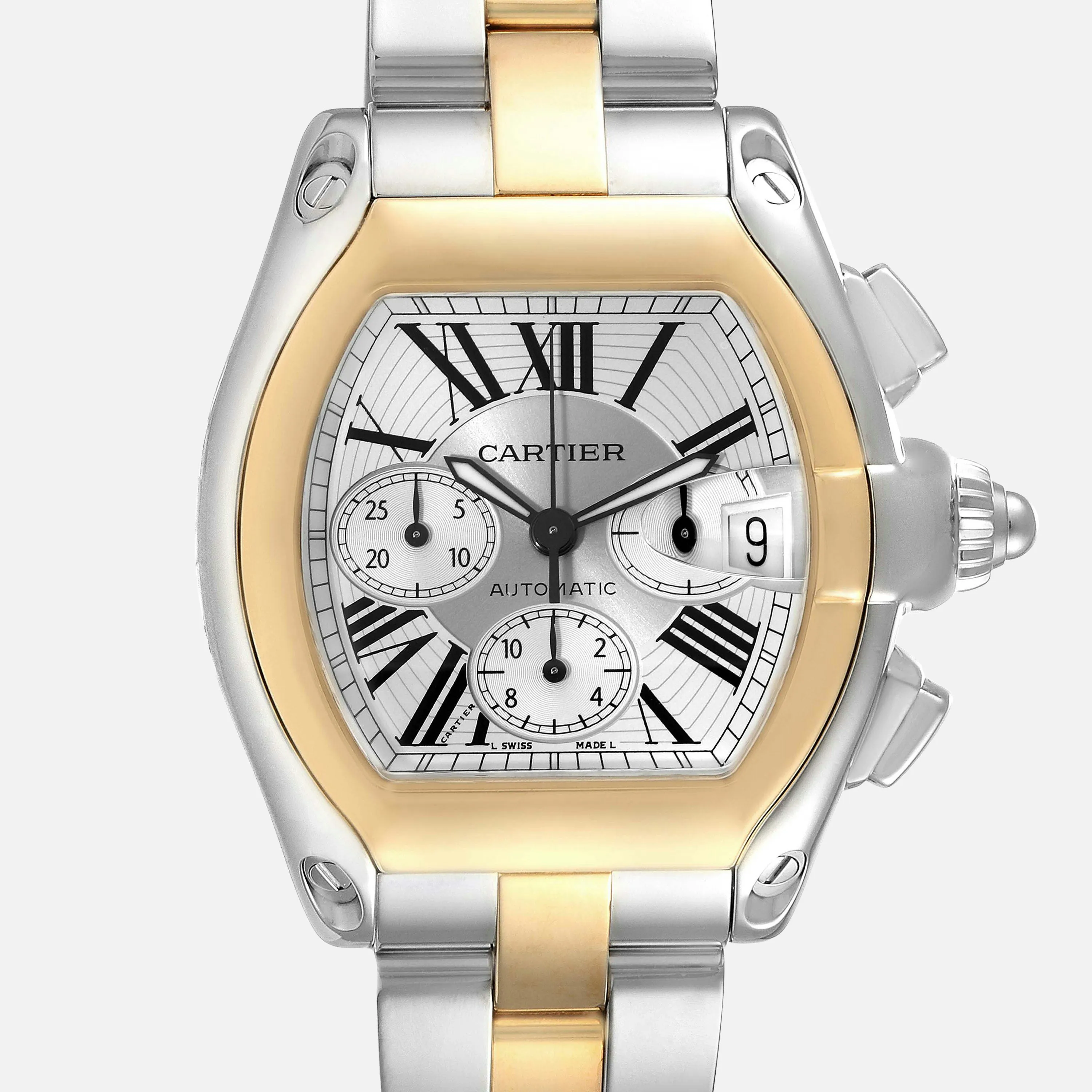 Cartier Roadster W62027Z1 48mm Yellow gold and stainless steel Silver